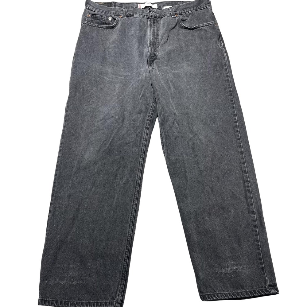 Levis 550 Jeans Men 40x30 Gray Black Wash Relaxed Tapered Denim Pants Mexico Y2K